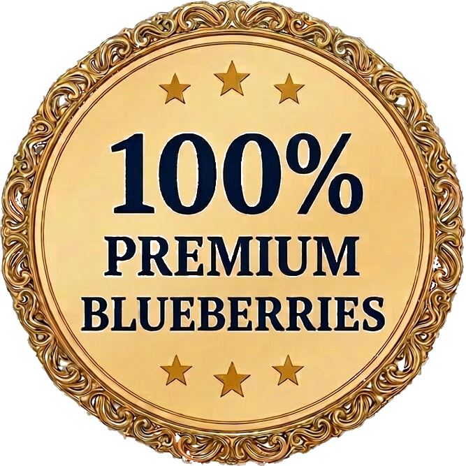 100% Premium Blueberries seal